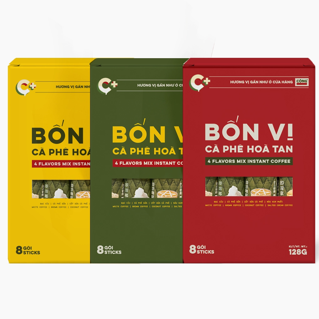 4 vị cà phê hoà tan