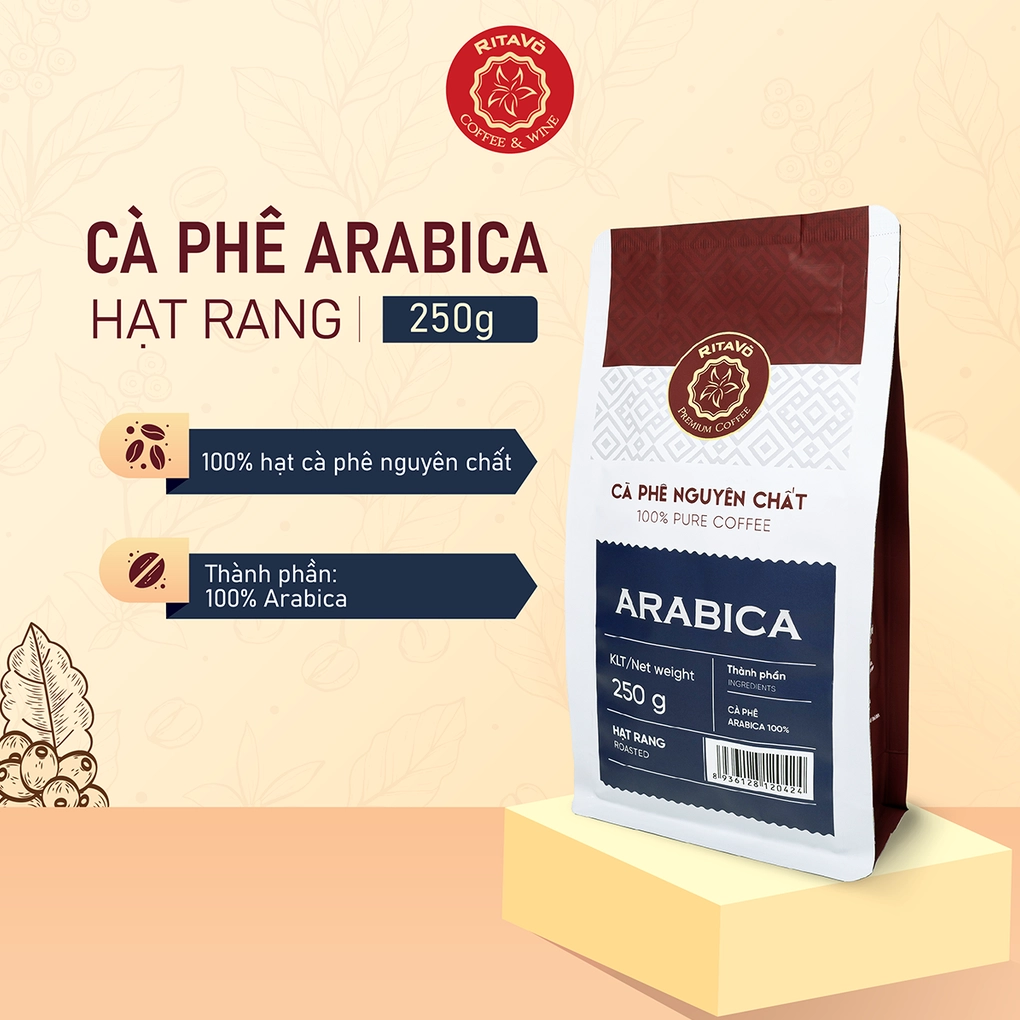 Cà phê nguyên chất hạt rang ARABICA – 250g