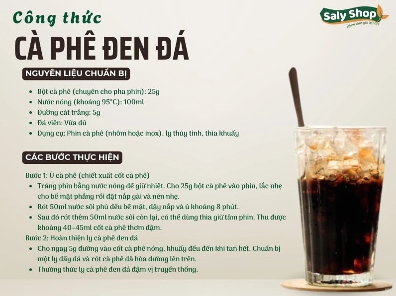 Cách pha cà phê đen đá đậm đà, chuẩn vị Việt