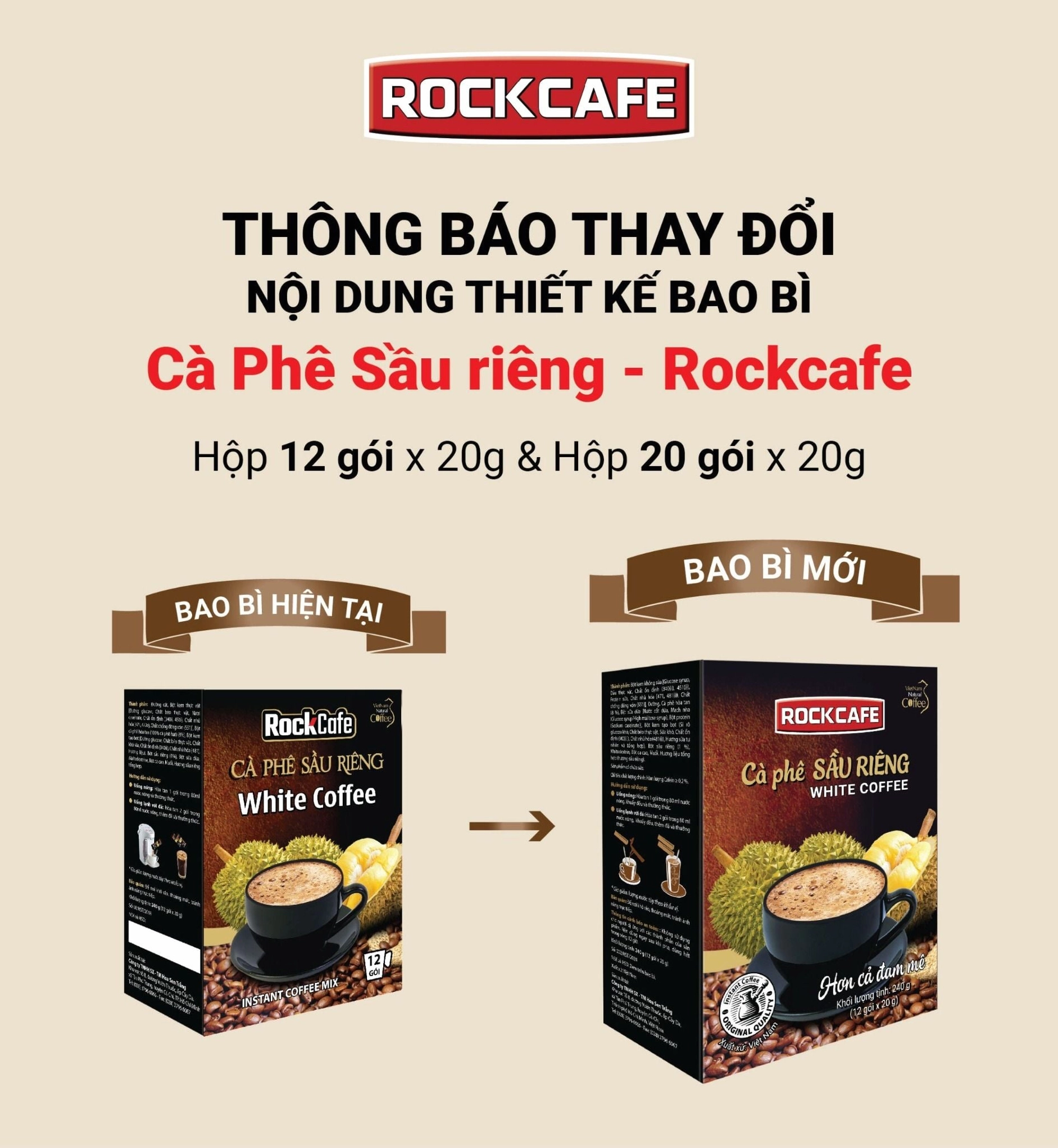 RockCafe - Cà phê Sầu riêng White Coffee